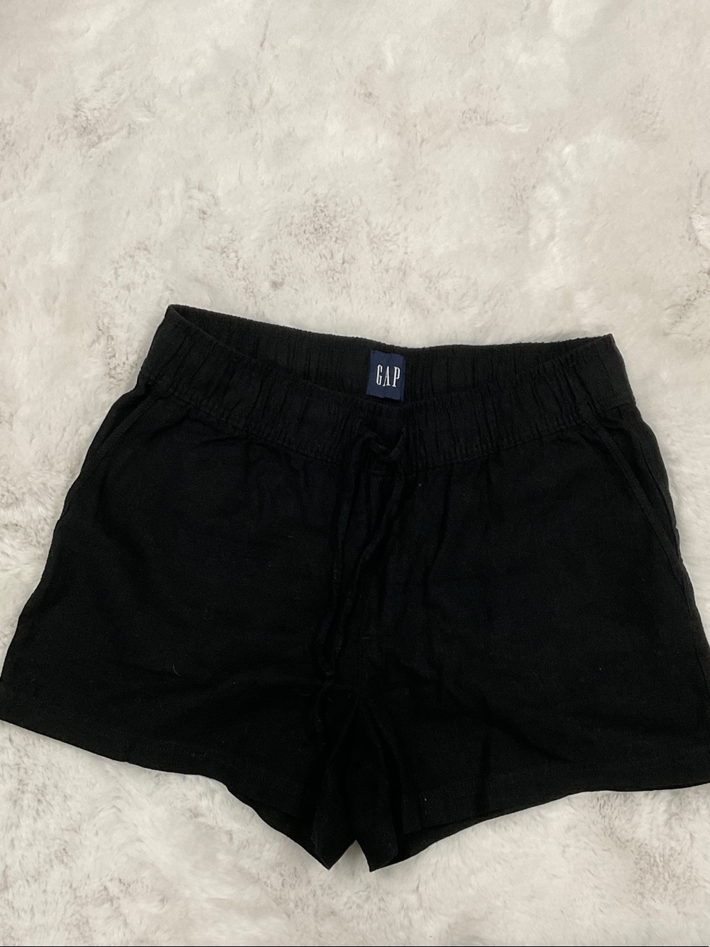 GAP Black Drawstring Linen Shorts